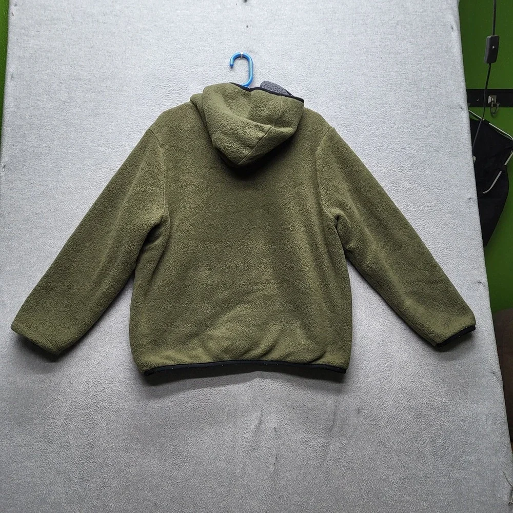 PINK Victoria's Secret‎ Women Jacket L Olive Green Fleece Reversible